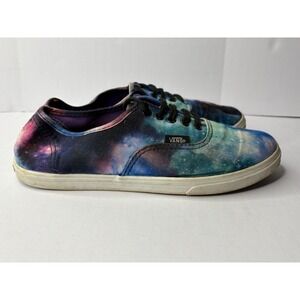 Vans Authentic Lo Pro Galaxy Print Sneakers Womens Blue Purple Space Shoes